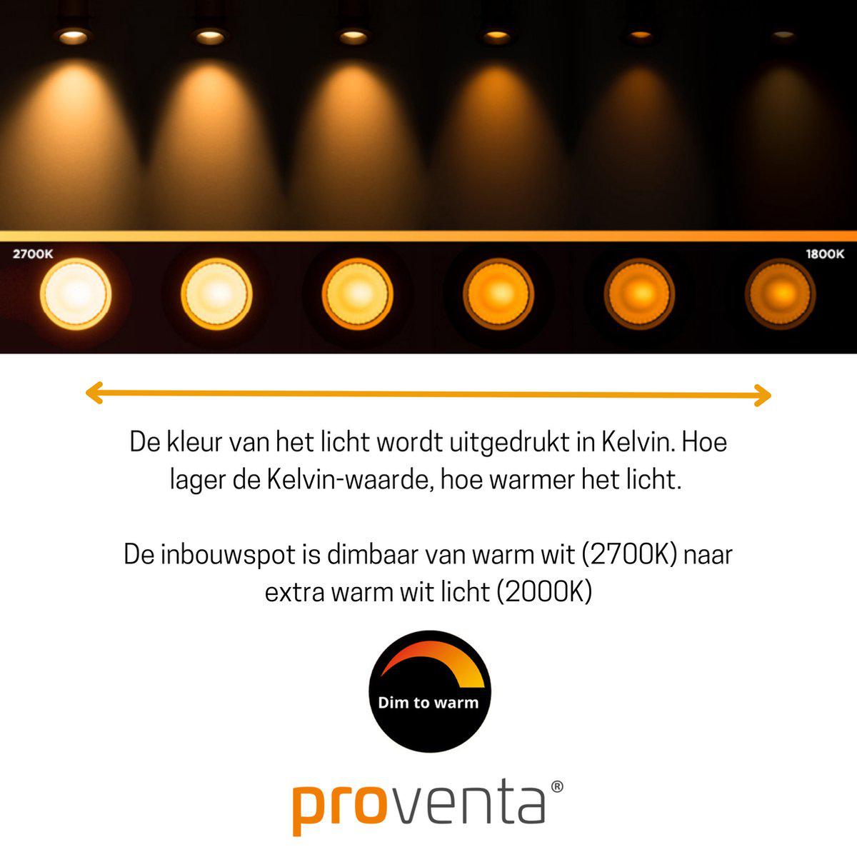 Comnox - LED Inbouwspot Nikkel DimToWarm – Warm wit licht – Dimbaar – Kantelbaar – IP44 – Ø 68mm