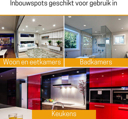 3 PACK - LED's Light Pro LED Inbouwspot Nikkel - DimToWarm - Ø 68mm - Kantelbaar - Warm wit licht - CRI95