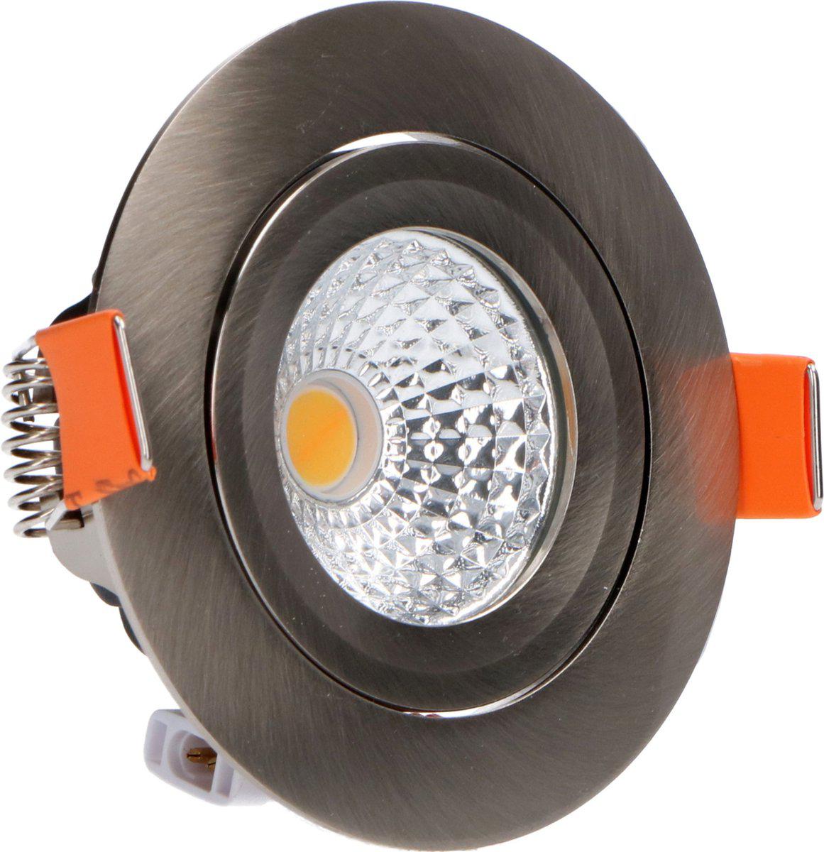 6 PACK - LED's Light Pro LED Inbouwspot Nikkel - DimToWarm - Ø 68mm - Kantelbaar - Warm wit licht - CRI95