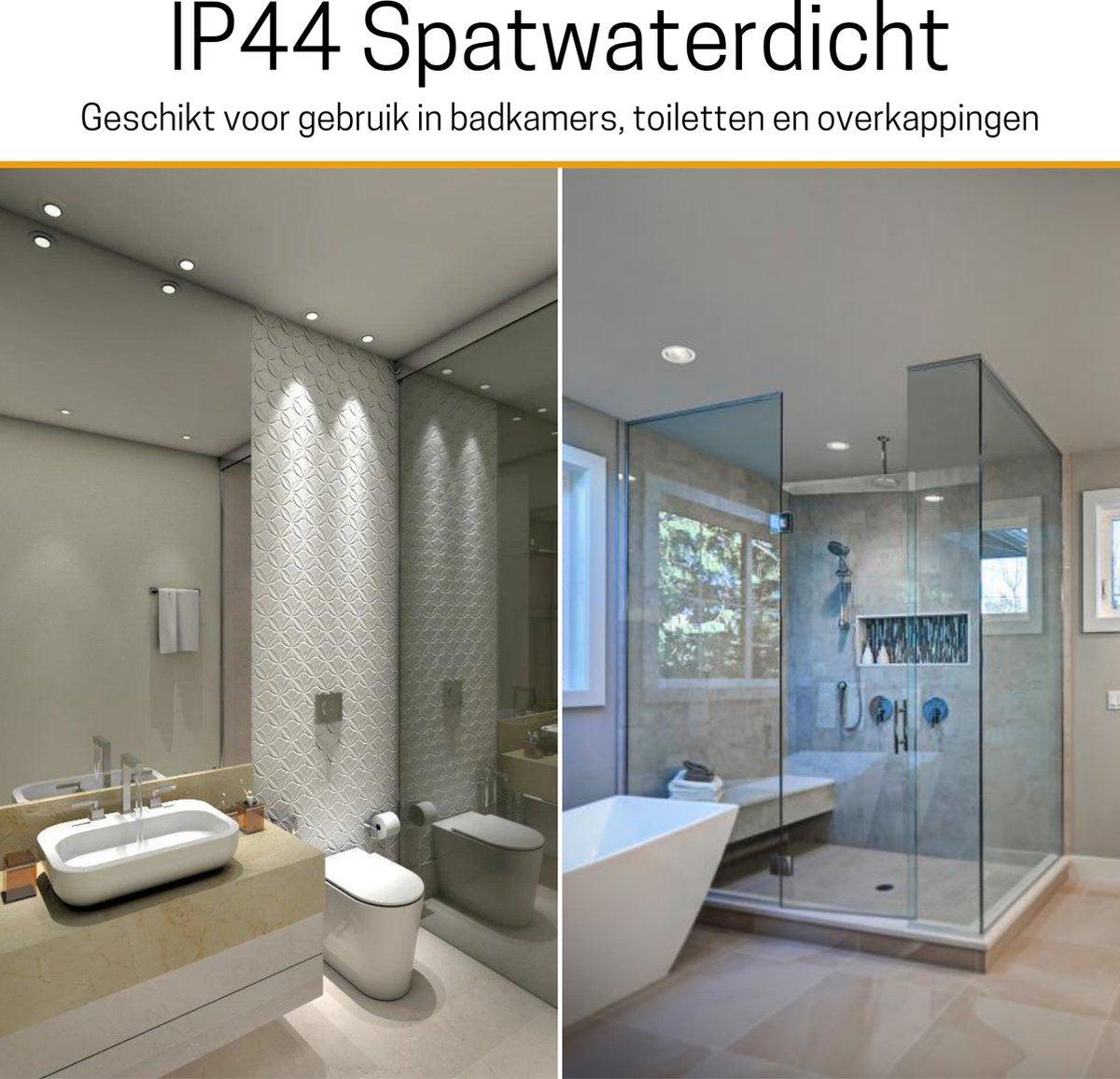 Comnox - LED Inbouwspot Nikkel - DimToWarm Licht met Warm Wit, Kantelbaar en Dimbaar – Ø68mm – IP44 – Voor Binnen- & Buitenruimtes