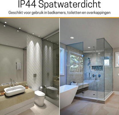 Comnox - LED Inbouwspot Nikkel - DimToWarm Licht met Warm Wit, Kantelbaar en Dimbaar – Ø68mm – IP44 – Voor Binnen- & Buitenruimtes