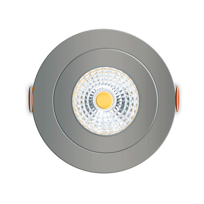 Comnox - LED Inbouwspot Nikkel - DimToWarm Licht met Warm Wit, Kantelbaar en Dimbaar – Ø68mm – IP44 – Voor Binnen- & Buitenruimtes