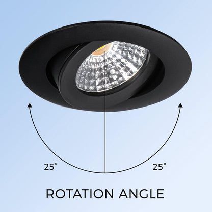 Comnox - DimToWarm LED Inbouwspot Zwart - Dimbaar Warm Wit Licht - Ø68mm Kantelbaar - IP44