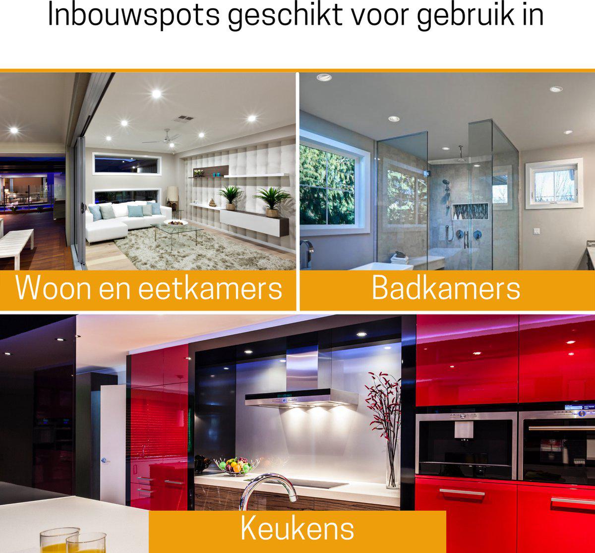 6 PACK - LED's Light Pro LED Inbouwspot Zwart - DimToWarm - Ø 68mm - Kantelbaar - Warm wit licht - CRI95- Dimbaar