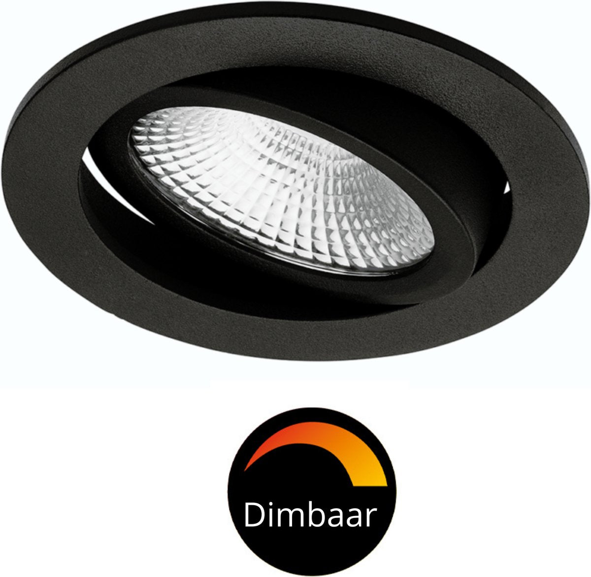 Comnox - Dimtowarm LED Inbouwspot Zwart - Warm wit licht - Dimbaar en kantelbaar - Ø 68mm - IP44 - Binnen & Buiten