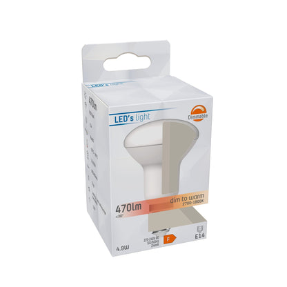 Dimbare E14 LED Lamp E14 - R50 - Dimbaar warm wit licht - 470 lm