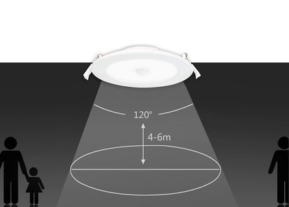 Downlight - inbouwspot Ø 17cm | LED 12W + IR bewegingssensor | daglichtwit 6000K 230V