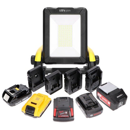 LED's Work 18V Draadloze LED Werklamp 2900 - Werkt op accu van Makita, Bosch, Dewalt, Milwaukee, Metabo – IP54