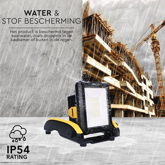 LED's Work 18V Draadloze LED Werklamp 2900 - Werkt op accu van Makita, Bosch, Dewalt, Milwaukee, Metabo – IP54