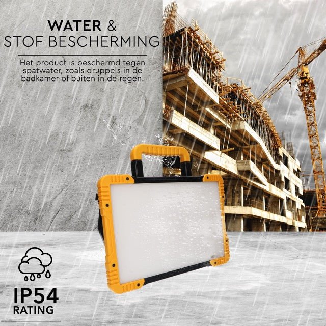 LED's Work Draadloze LED Bouwlamp 5200 - Werkt op accu's van Makita, Bosch, Dewalt, Milwaukee, Metabo – IP54