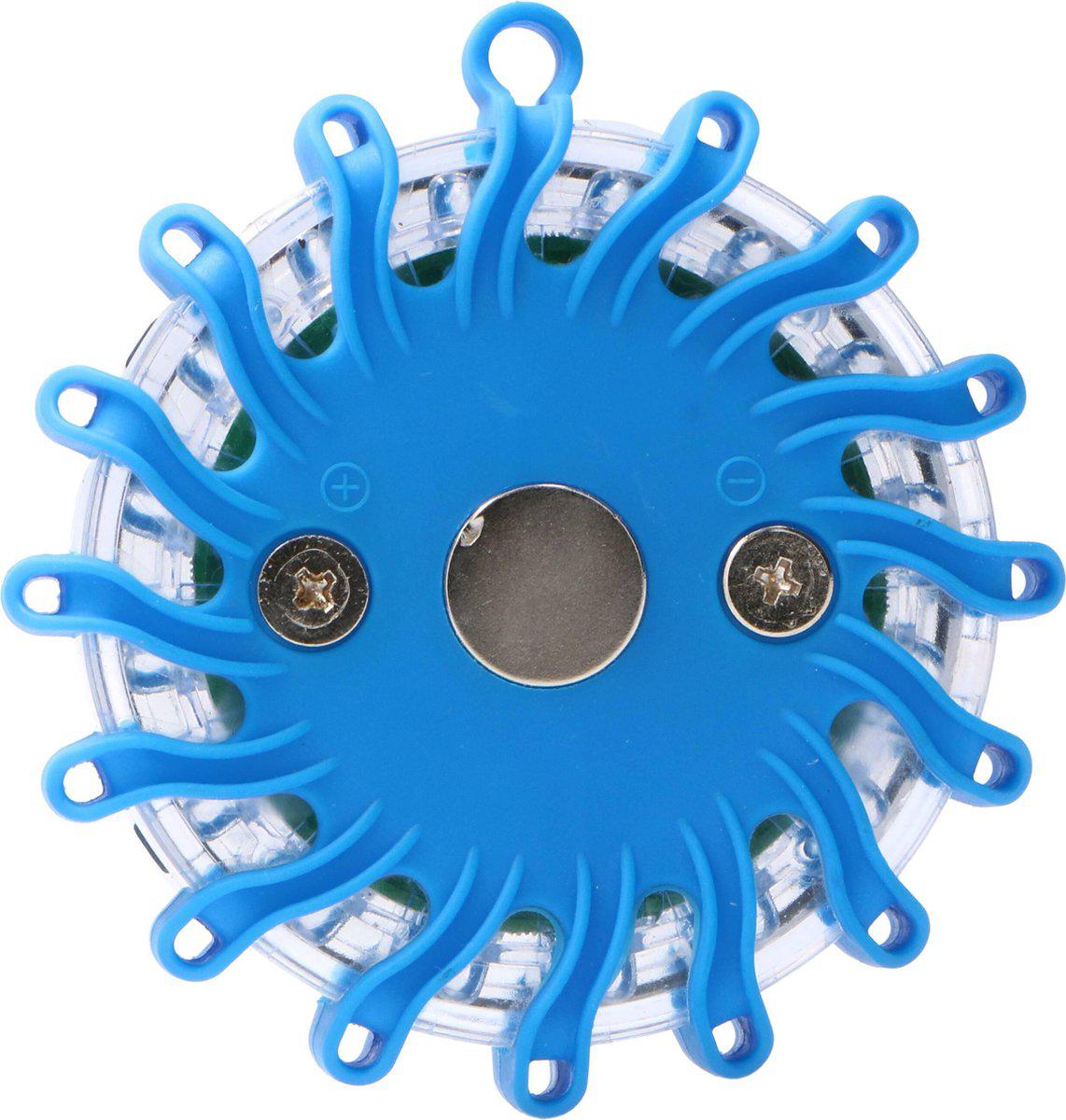 Draadloze LED Zwaailamp Blauw op batterijen - 9 standen - Magnetisch & Waterdicht