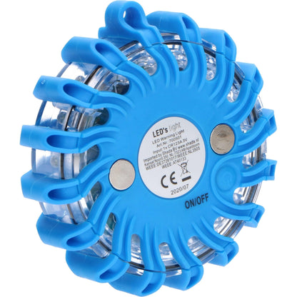 Draadloze LED Zwaailamp Blauw op batterijen - 9 standen - Magnetisch & Waterdicht