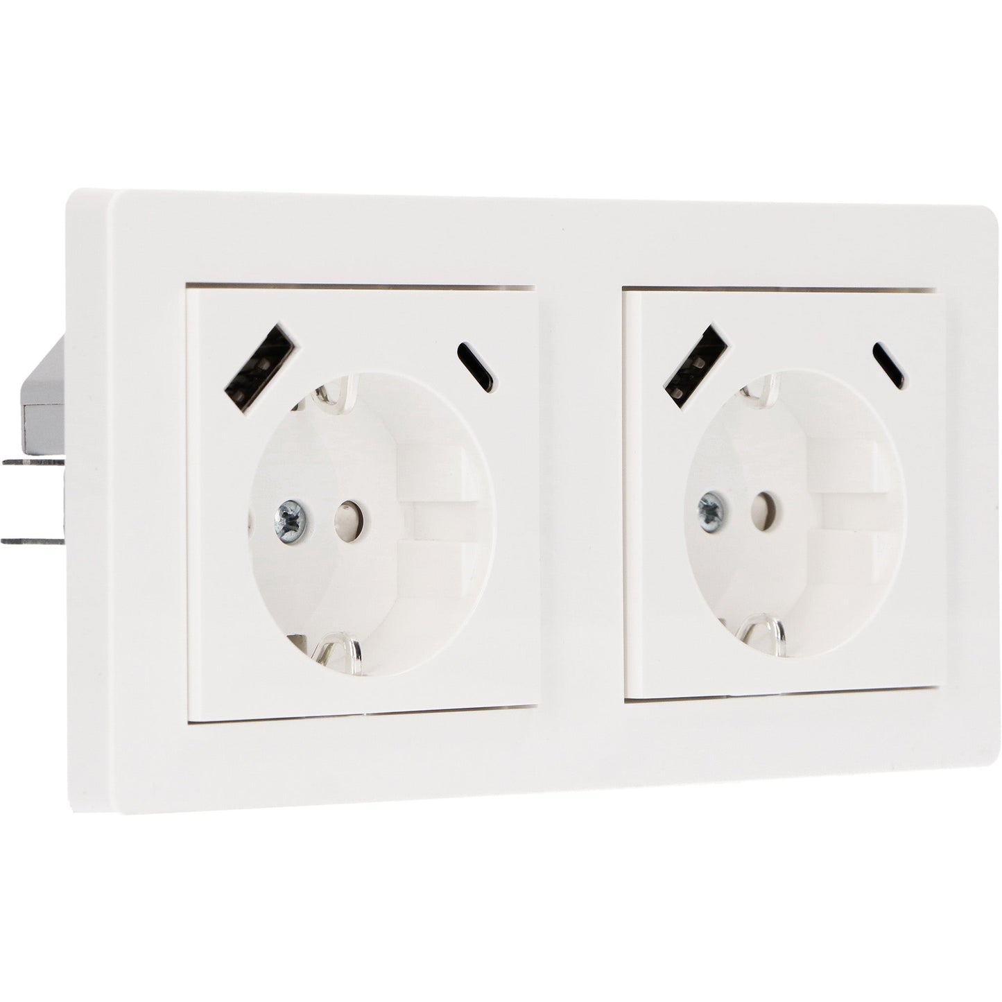 Dubbelframe voor wandcontactdoos - Universeel - 55 x 55 mm - Wit