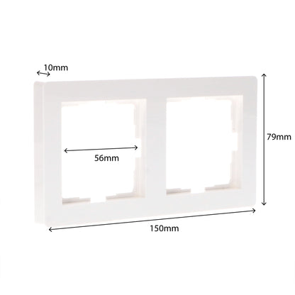 Dubbelframe voor wandcontactdoos - Universeel - 55 x 55 mm - Wit
