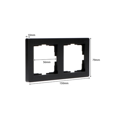 Dubbelframe voor wandcontactdoos - Universeel - 55 x 55 mm - Zwart