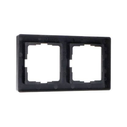 Dubbelframe voor wandcontactdoos - Universeel - 55 x 55 mm - Zwart
