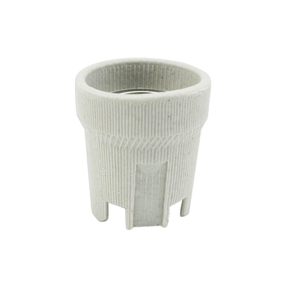 E27 fitting 12V - 250V 2 stuks | grote keramische lamphouder | wit/beige