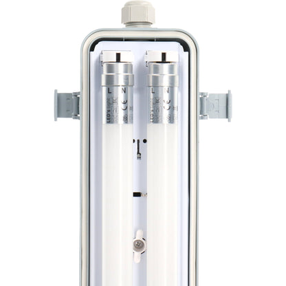 LED's Light Dubbele LED TL lamp 60 cm - compleet met LED buizen - Binnen en buiten - 2200 lm - 2x6W - 4000K