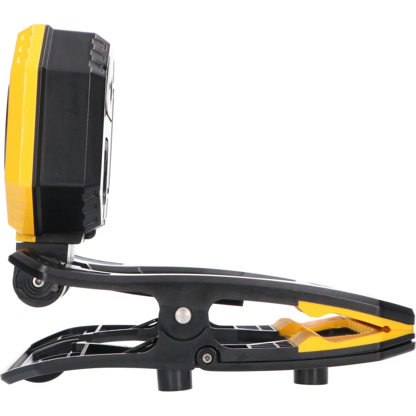 Een robuuste, zwart-gele LED werklamp met handvat en zichtbare LED’s, geschikt voor bouw- en reparatiewerkzaamheden. Compacte, waterdichte constructie met grip-oppervlakken voor betrouwbare houdbaarheid.