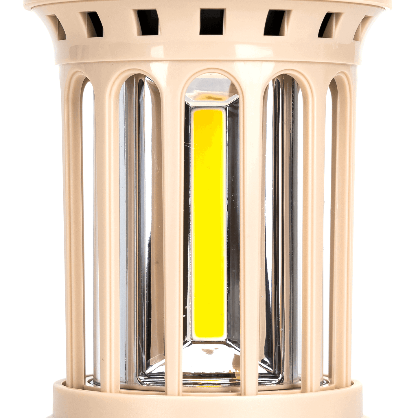 Noodlamp met Ophanghaak - LED Tentlamp op Batterijen (exclusief) - Warmwit licht - Creme body - Camping & Noodverlichting