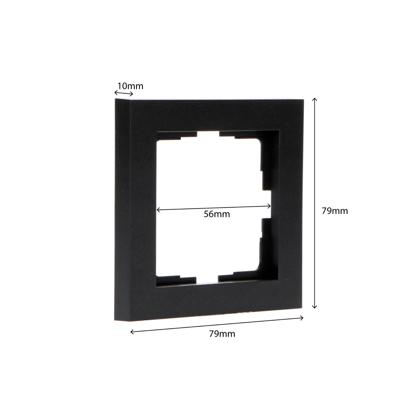 Enkel frame zwart voor wandcontactdoos - 55 x 55 mm