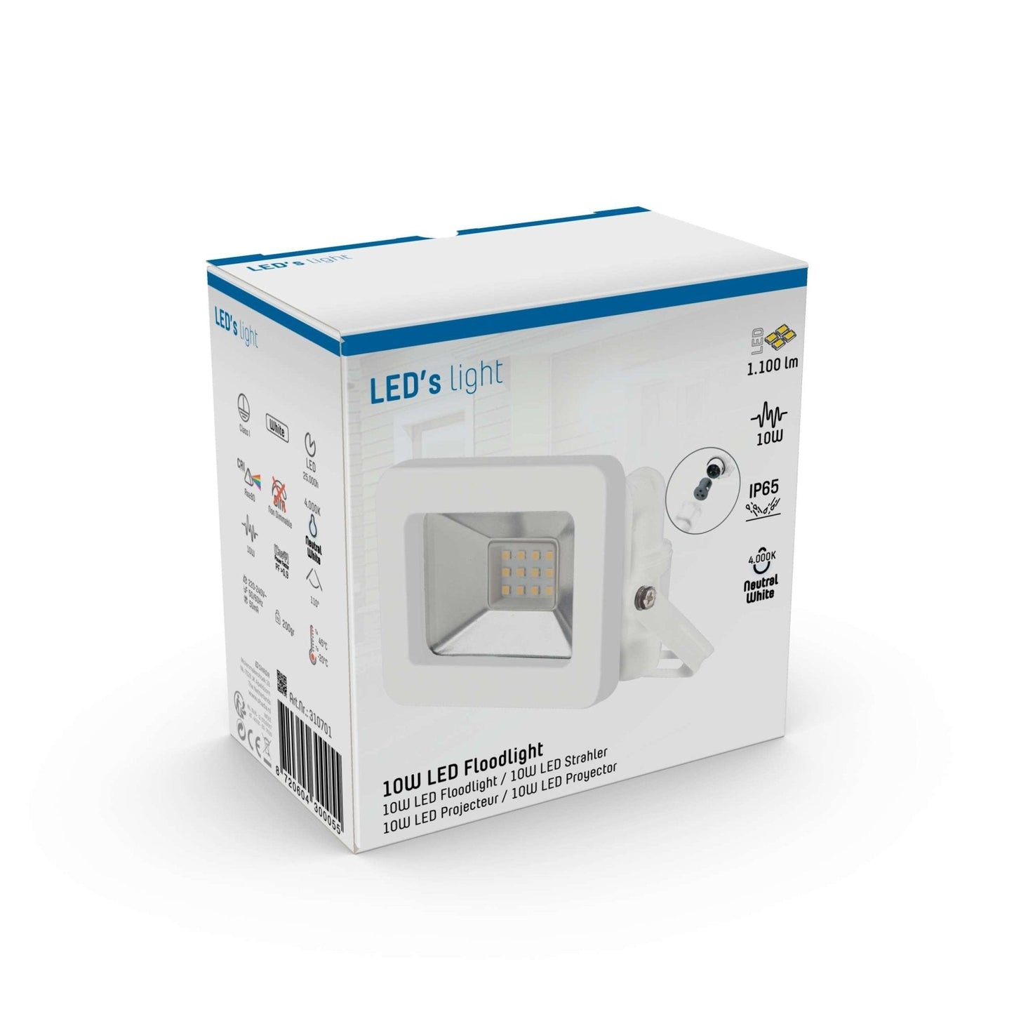 LED's Light Breedstraler 1100 - Waterdicht IP65 - 10W - Wit