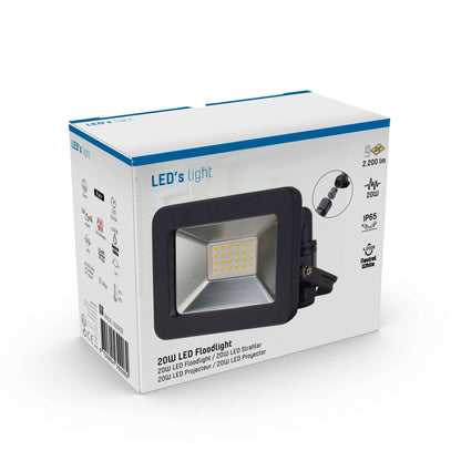 LED's Light Verstralers 2200 - Waterdicht IP65 - 20W - Zwart