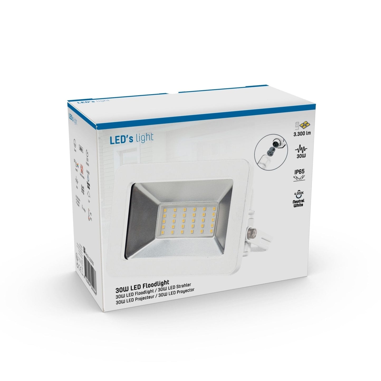 LED's Light Floodlight 3300 - Waterdicht IP65 - 30W - Wit