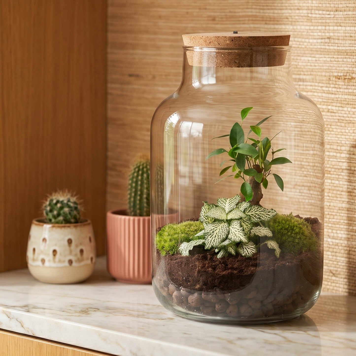 Comnox - Little Milky - DIY Terrarium Kit met LED - 25 cm hoog