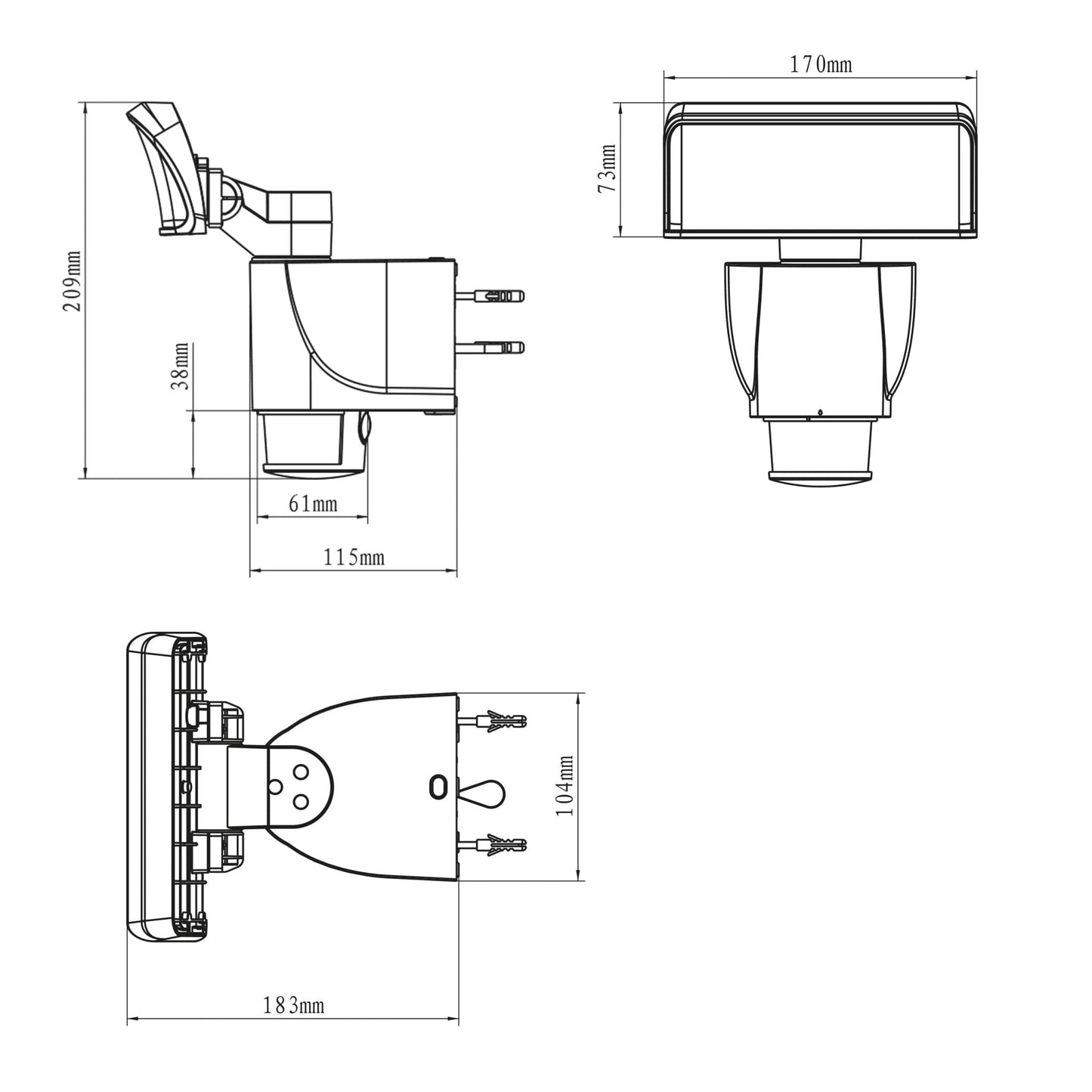 LED's Light LED Schijnwerper met Sensor - Automatische bewegingsvolging - Zwart