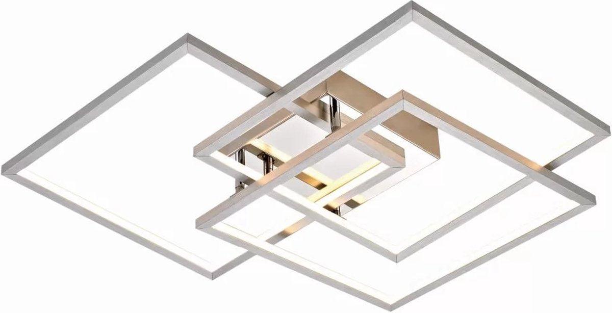 Frame LED Plafonniere 48 cm voor woonkamer - Warm wit licht - 3 lichtpunten - Vierkant