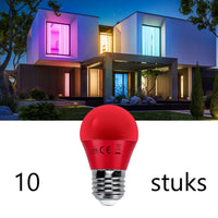 Comnox - G45 Kogellamp - Set van 10 rode LED lampen - E27 fitting