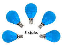 Comnox - G45 kogellamp - Set van 5 blauwe LED lampen - E14 fitting