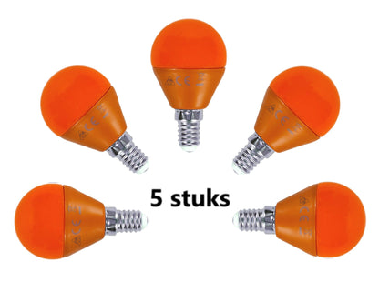 Comnox - G45 Kogellamp - Warm oranje licht voor sfeervolle ambiance - Energiezuinig LED - E14 - 5 stuks