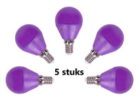 Comnox - G45 LED kogellamp - Set van 5 paarse lampen - E14 fitting