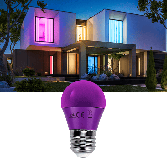 Comnox - G45 Kogellamp LED - Direct helder licht - Geen voorschakelapparatuur nodig - 4W - 30W equivalent - E27 - paars