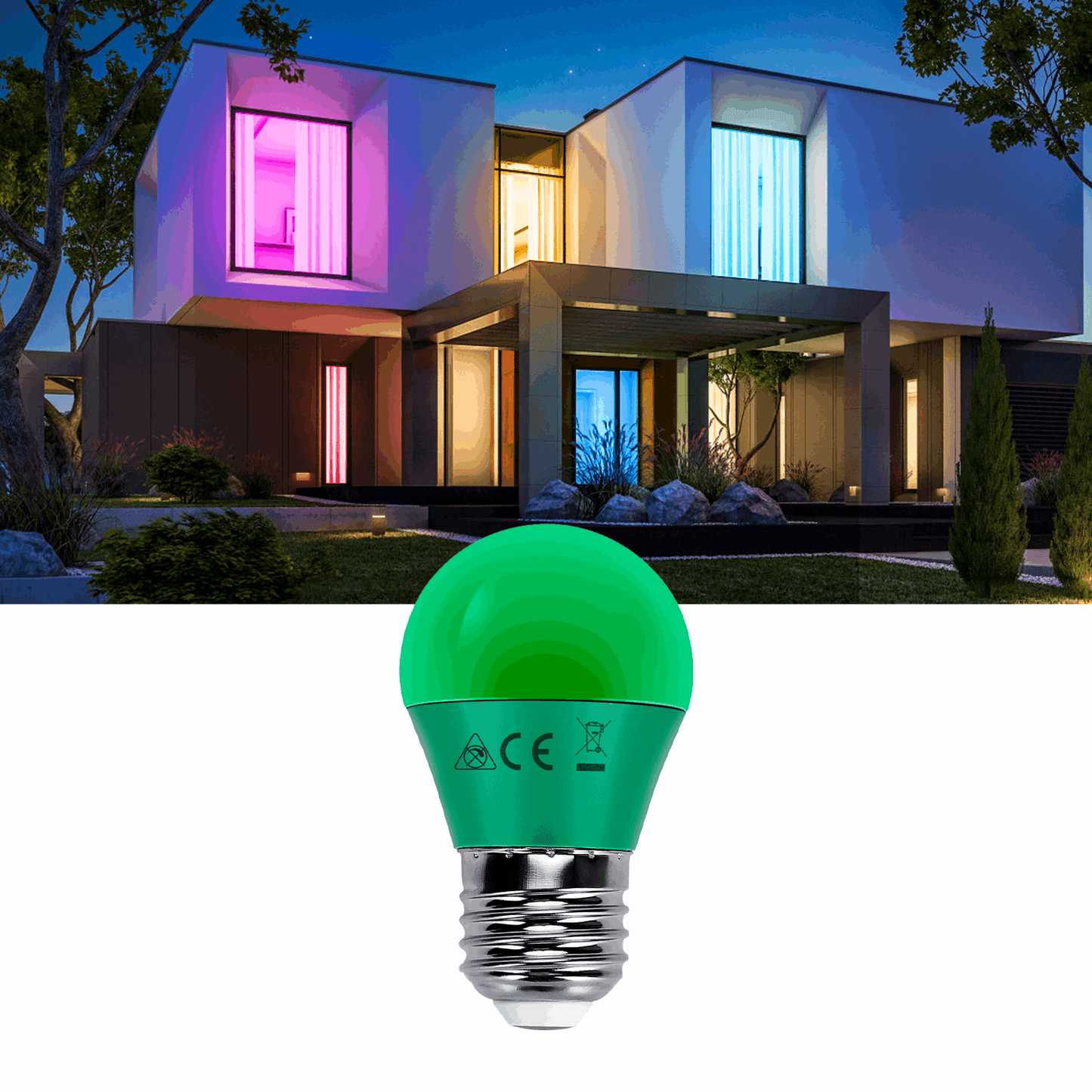 G45 kogellamp groen | E27 LED lamp 4W=30W gloeilamp | 230V