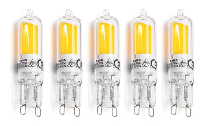Comnox - G9 steeklampje - Energiezuinig licht voor elke armatuur - Warm wit 3000K - 2,2W - 250 lumen - LED - 5 stuks