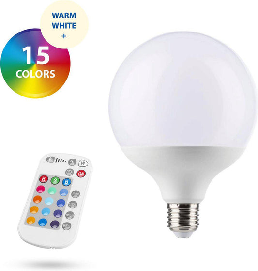 Globe XL LED Lamp E27 met afstandsbediening - 16 kleuren + warm wit - Universeel