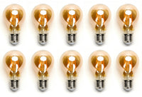 Comnox - LED Gloeilamp E27 10 stuks - Direct helder licht - Warm wit 2200K - 6W 45W gelijkwaardig - energiezuinig - amber glas