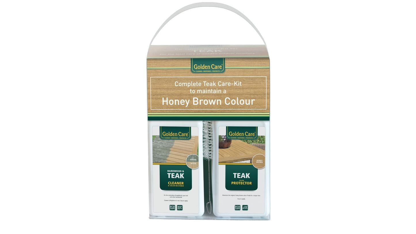 Complete onderhoudskit voor teakhouten tuinmeubelen | Cleaner+protector
