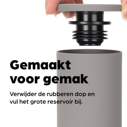 Comnox - Hermanos - Peper & Zoutmolen Set - Handmatig Gemalen Smaak & Comfort - 19 cm Hoogte - Keramisch Mechanisme - Taupe