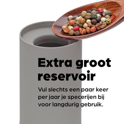 Comnox - Hermanos - Peper & Zoutmolen Set - Handmatig Gemalen Smaak & Comfort - 19 cm Hoogte - Keramisch Mechanisme - Taupe