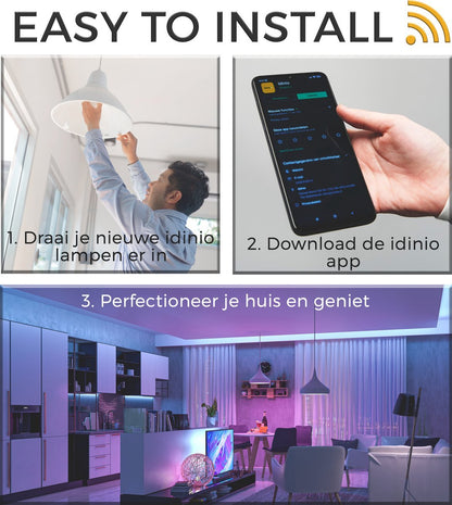 IDINIO Smart LED Spot GU10 - White & Color - Dimbaar - Bedienbaar met App