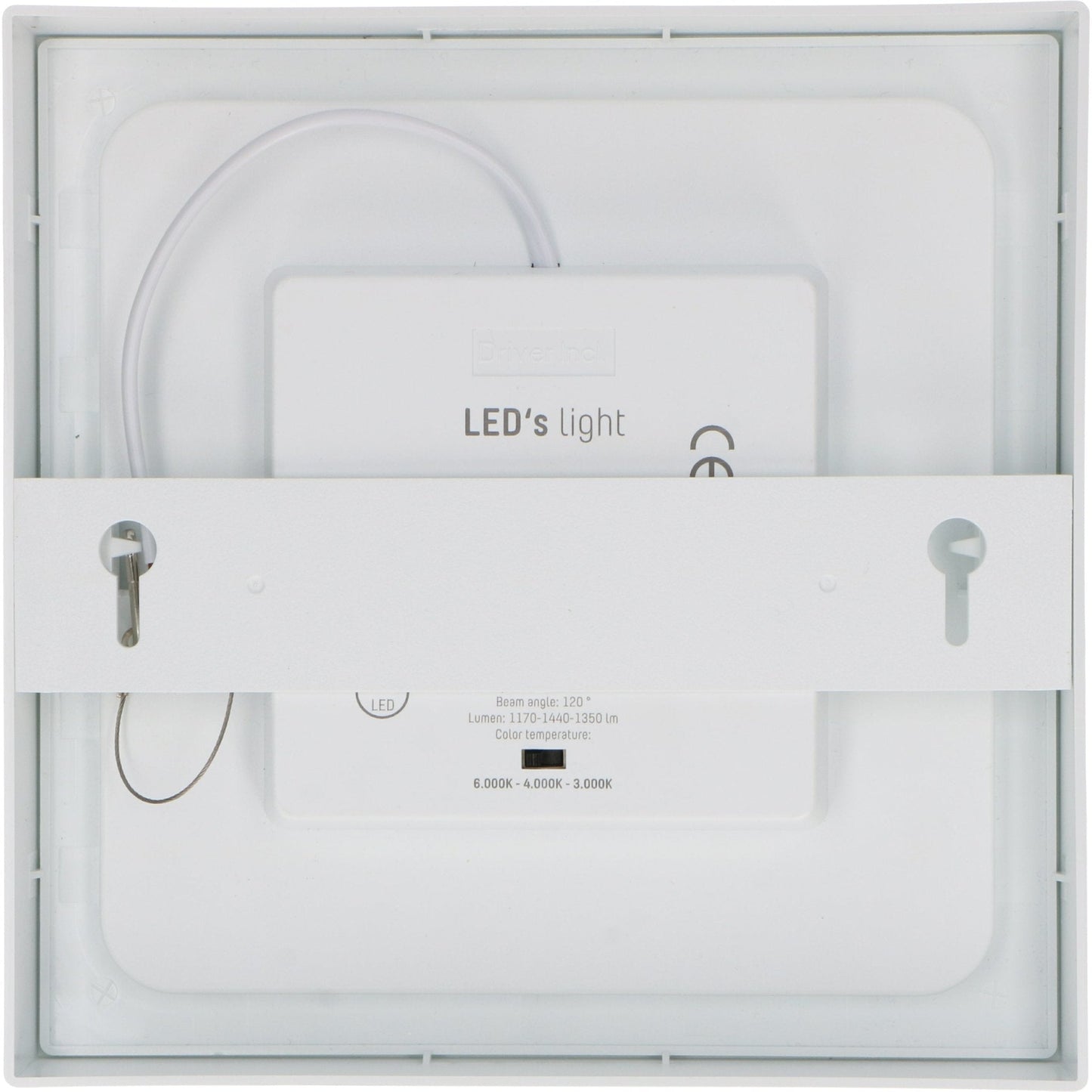 Inbouw/Opbouw LED Plafondlamp CCT Ø 20 cm vierkant - Dimbaar - warm en koud wit