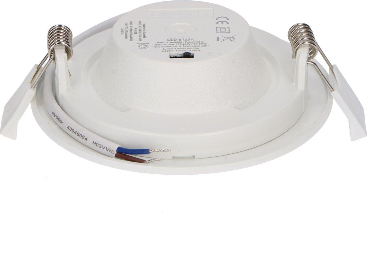 LED's Light LED Inbouwspot Ø 10 cm - Dimbaar in 3 standen - Inbouw en opbouw - 500 lm