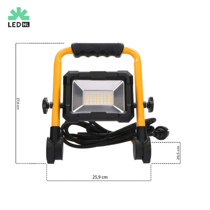 LED's Work Bouwlamp 3300 - Inklapbaar & Kantelbaar - 3 meter snoer - IP65 - 30W