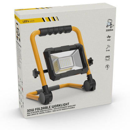 Comnox - LED's Work Bouwlamp 3300 - Helder licht bij elke klus - Energiezuinig 30W - 3300 lumen - IP65 - 3m snoer - zwart