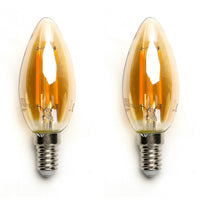 Comnox LED kaarslamp E14 warmwit 2200K - Authentieke sfeer - Amber glas