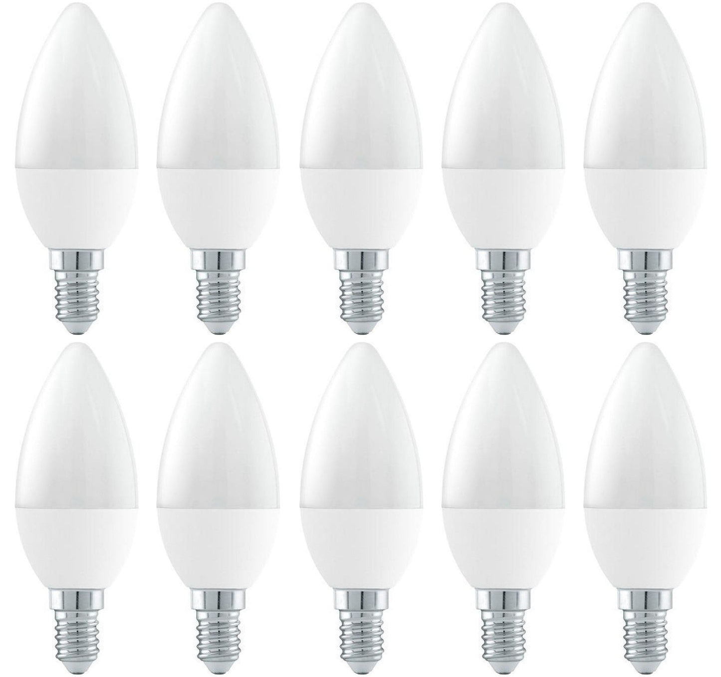 LED kaarslamp E14 daglichtwit 6400K - 6W - mat glas - 10 stuks